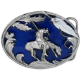 End of the Trail  Enameled Belt Buckle